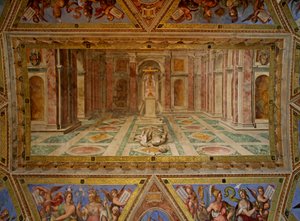 Taket i Constantine Room: idolernas fall och kristendomens triumf, 1582